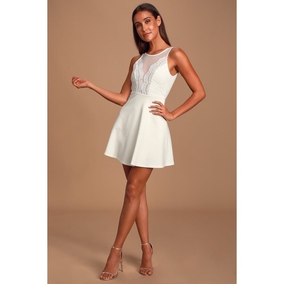 Lulu’s “Miracle Worker” Backless Lace Skater Dress - Picture 7 of 16